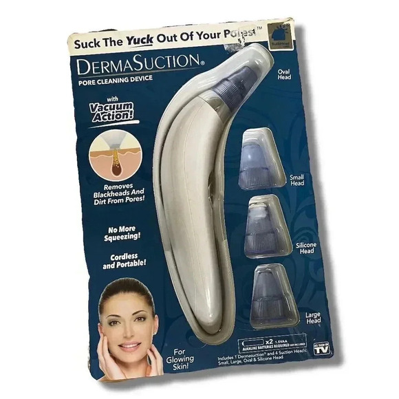 DermaSuction Facial Toning Device Pore Vacuum Cleaner Blackhead Remover White - Picture 1 of 4